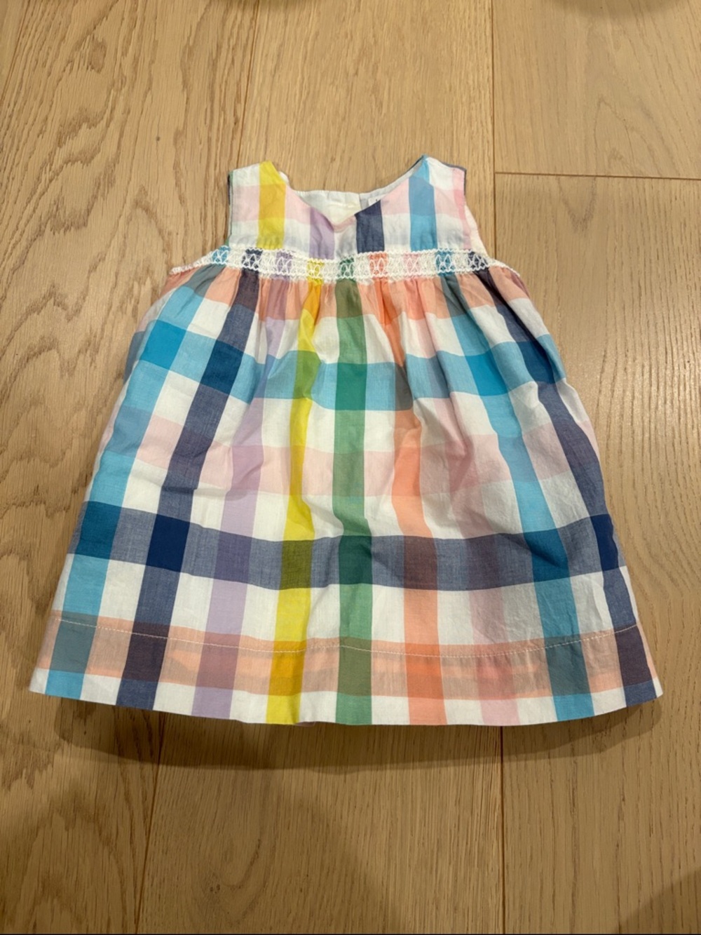 GAP Baby Pastel Plaid Smocked Sundress — Pink, Blue, Green